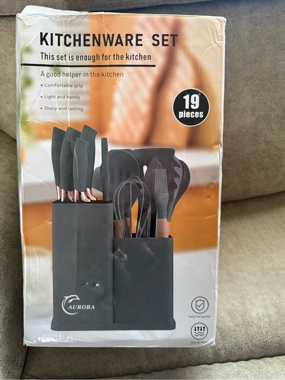 19-Piece Black Kitchenware & Cutlery Set